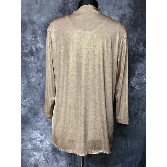 Chico's Travelers Slinky Liquid Shimmer 2pc Tank Cardigan Jacket - Picture 3 of 6